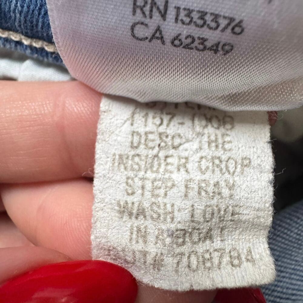Mother The Insider Crop Step Fray Distressed Jeans In Love In A Boat Size 28 - Picture 12 of 14